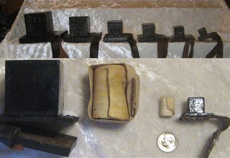 Various Size Tefillin Also Called Phylacteries Are A Set Of Small Black