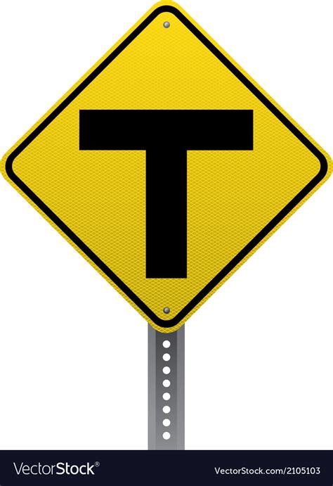 T Intersection Sign Royalty Free Vector Image Vectorstock