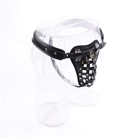 Pu Leather Male Chastity Belt Device Pants Underwear Lock Adult Erotic Cage Rings