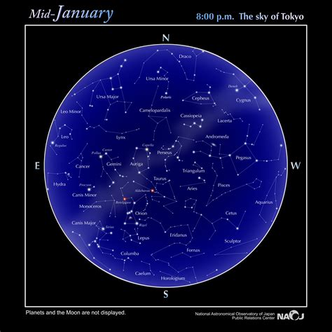 Star Chart Naoj National Astronomical Observatory Of Japan English
