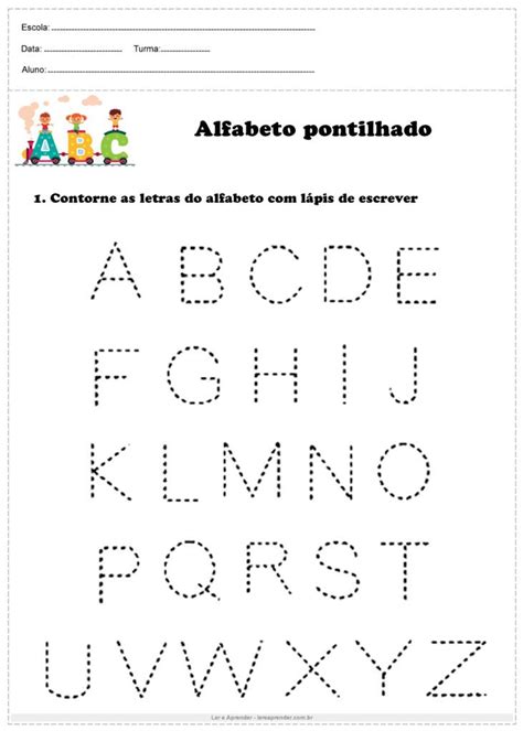 Alfabeto Pontilhado Para Imprimir Ler E Aprender Pontilhado