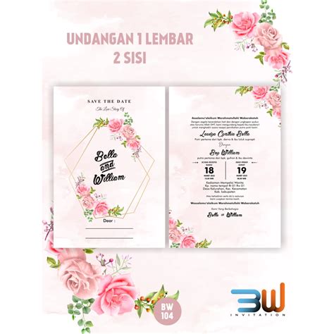 Jual Undangan Pernikahan Bw 104 Shopee Indonesia