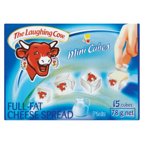 The laughing cow has a variety of cheese products from france. The Laughing Cow Full Fat Mini Cream Cheese Cubes 78g ...