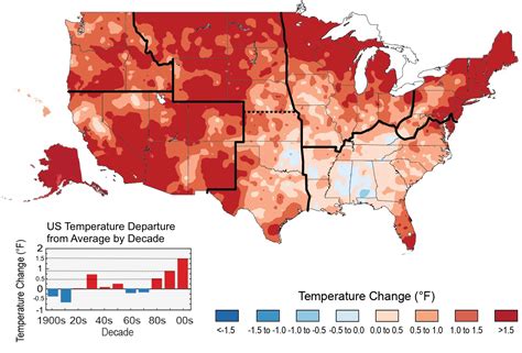 Climate Signals Map Observed Us Temperature Changes 1991 2012