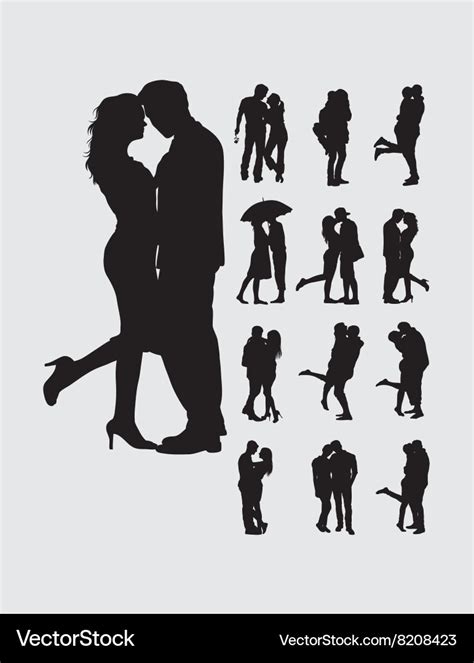 Silhouettes Of The Couples Stock Vector Illustration