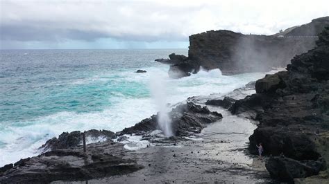 The Halona Blowhole Eruption Oahu Hawaii Youtube