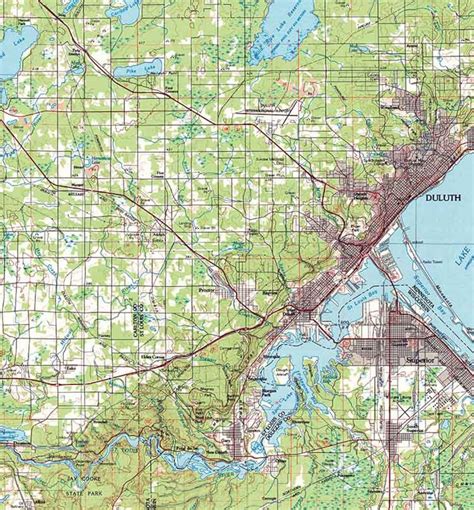 Topo Map Of Duluth Minnesota Lake Superior Etsy Finland