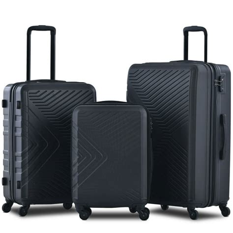 Travelhouse Luggage 3 Piece Set Hardside Lightweight Abs Suitcase With