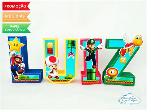 Letra 3d Super Mario Bros No Elo7 Nuvem De Algodão Personalizados