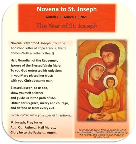 Novena To St Joseph Rc Parish Church Of Our Saviour