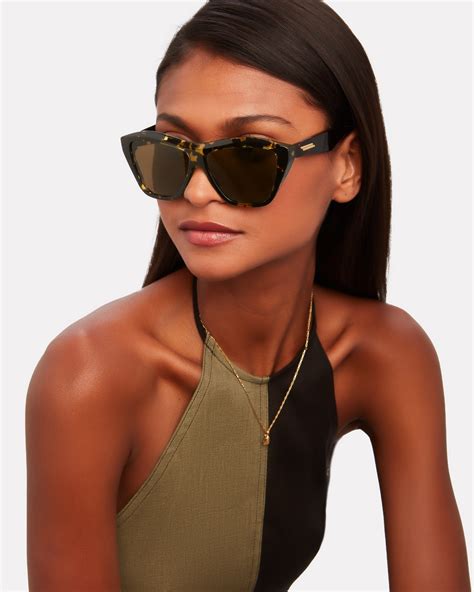 Bottega Veneta Rectangular Cat Eye Sunglasses INTERMIX