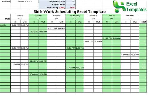 Part of the team has normal working hours whereas the other part works in shifts. Three shift schedule template