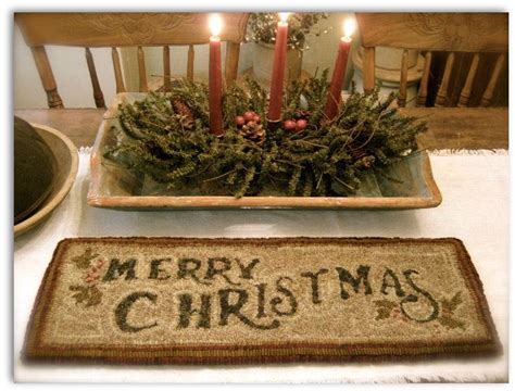 Merry Christmas Hooked Rug Designed By Cathy Greschner~ Red House Wool