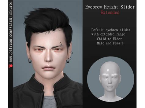 Eyebrow Height Slider Extended Sims Sims 4 Sliders
