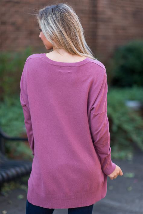 Solid Classic Sweater Orchid Purple The Mint Julep Boutique