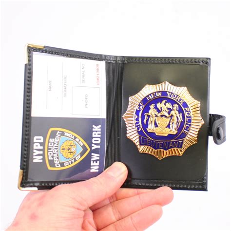 American Nypd Lieutenant Badge And Wallet Full Size Metal