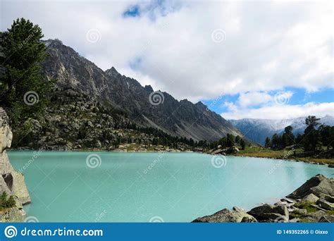 Turquoise Darashkol Lake Picturesque Blue Mountain Lake Altai