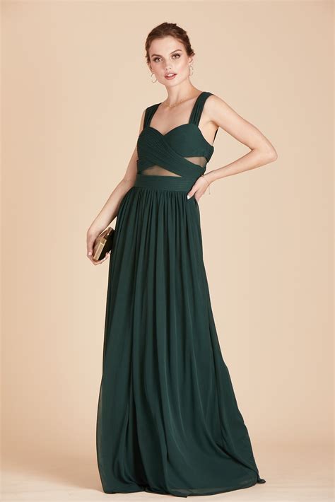 Elsye Bridesmaid Dress In Emerald Birdy Grey