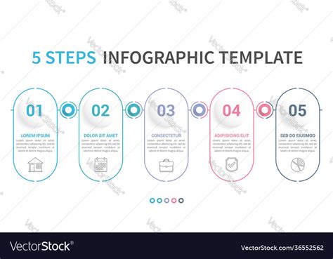 Infographic Template With 5 Steps Royalty Free Vector Image