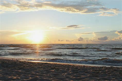 sunset Baltic sea Rewal Poland Morze Bałtyckie zachód słońca plaża wakacje Beach
