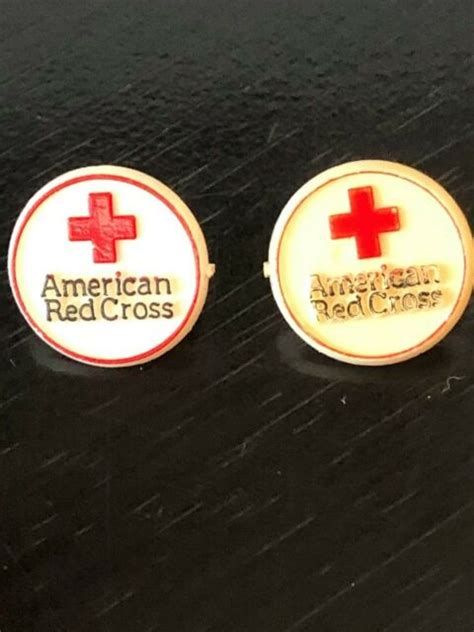Vintage Collectible American Red Cross 2 Plastic Pinbacks Lapel Pins