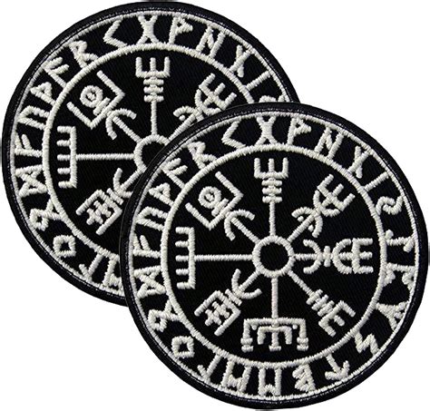 2 Pcs Aliplus Viking Vegvisir Patches Helm Of Awe Patches