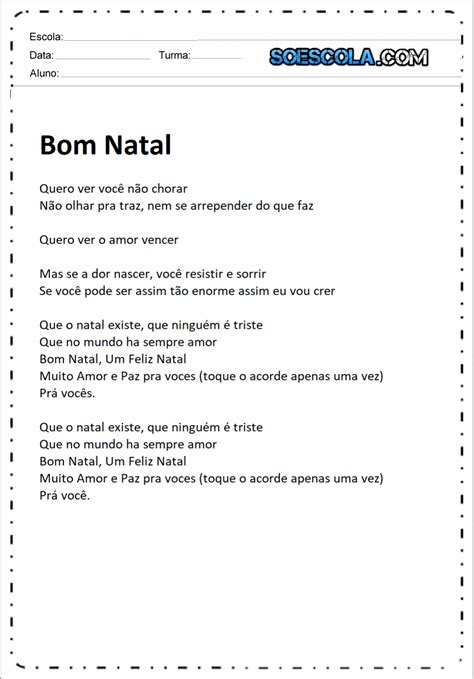 D/f# onde todos numa só voz e a cantar. Músicas de Natal para imprimir - Bom Natal — SÓ ESCOLA