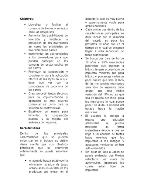 2.5.4 tlc con japón 25 el 31 de marzo del 2005 se firma el acuerdo para el fortalecimiento económico entre méxico y japón. Tlc Japon Mexico Objetivos y Caracteristicas