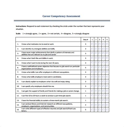 Free 6 Sample Competency Assessment Templates In Pdf Ms Word