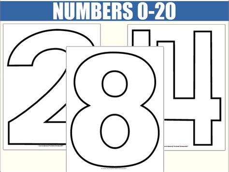 Number Outline 0 20 For Display Or Crafts Teaching Resources
