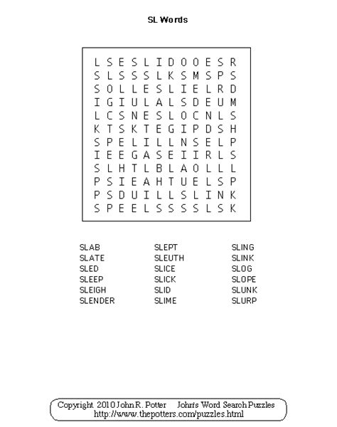 Johns Word Search Puzzles Kids Sl Words