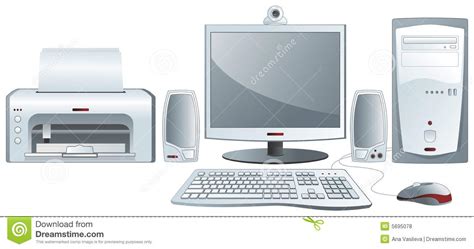 Desktop Computer Configuration Stock Vector Illustration Of Gray