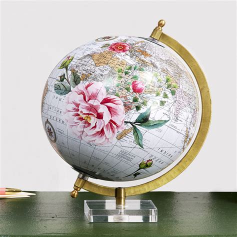 Decorative Hand Painted Floral Globe By Ella James