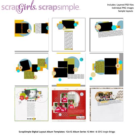 scrapsimple digital layout album templates album series 13