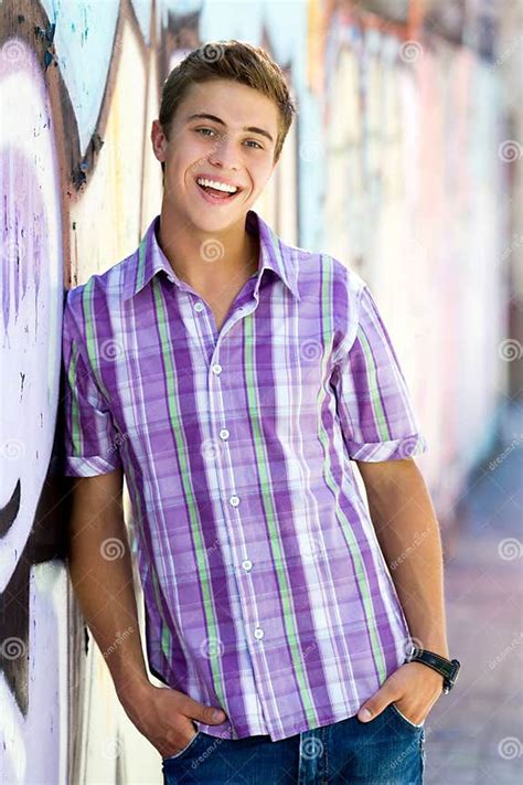 Casual Cool Guy Stock Image Image Of Cheerful Street 15139645
