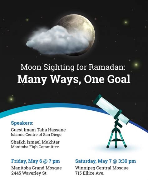 In the past, muslim scholars agreed on a certain method to decide the start and end of the month of ramaḍān. moon-sighting-web - Manitoba Islamic Association