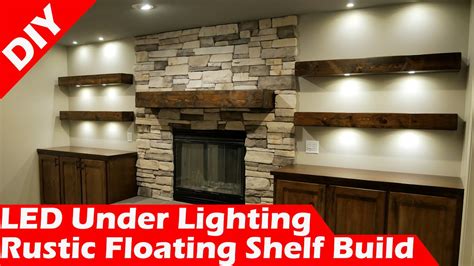 Diy Rustic Floating Shelves With Led Under Lighting Youtube