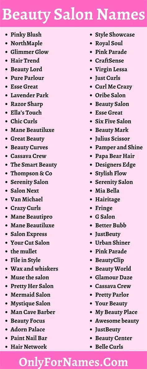 481 Beauty Salon Names Which Attracts Every Ladies