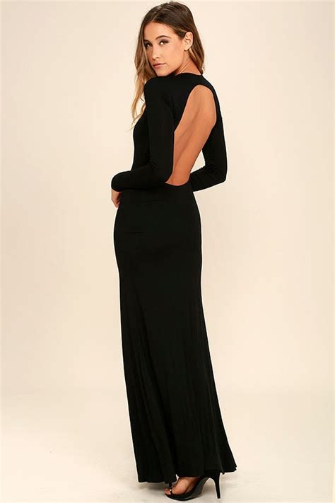 Honor Gold Faye Cap Sleeve Backless Lace Maxi Dress In Black Tyello Com