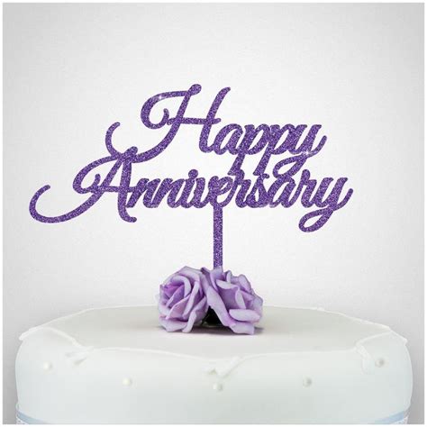 Happy Anniversary Cake Topper Wedding Anniversary Cake Etsy Uk