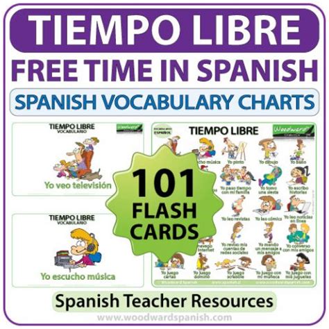 Spanish Free Time Activities Flash Cards Woodward Spanish