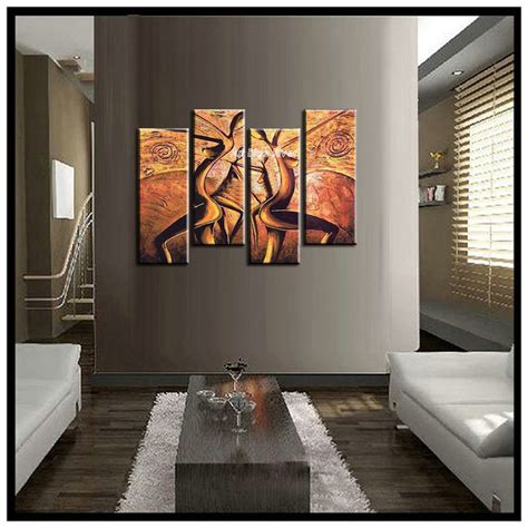 4 Panel Canvas Art Modern Abstract Wall Decor Painting