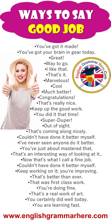 29 Ways To Say Good Job Phrases With Good Job Youve Got It Made You