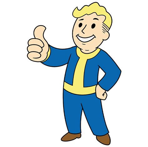How To Draw Vault Boy From Fallout Really Easy Drawing Tutorial
