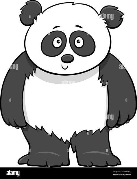 Cartoon Illustration Of Cute Baby Panda Bear Comic Animal Character