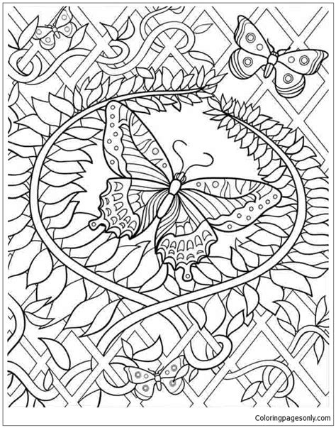 Butterfly Hard Coloring Page Free Printable Coloring Pages