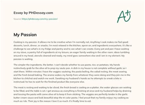 My Passion 300 Words