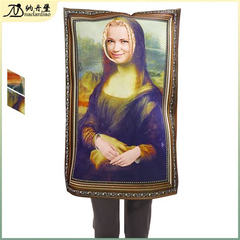 Hot Selling Mona Lisa Famous Painting Print Halloween Day Party Cos