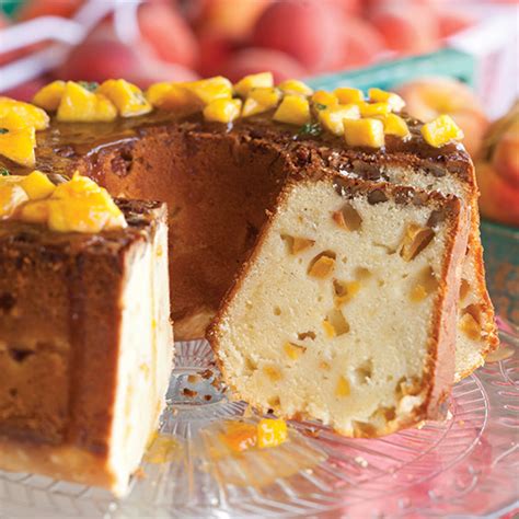 Tips *to make a simple berry topping, mix two or three kinds of berries with just a spoonful of sugar and a. Peach Pecan Pound Cake - Paula Deen Magazine