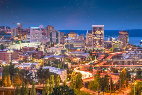 Tacoma Washington Usa Skyline Stock Photo By Seanpavone Photodune